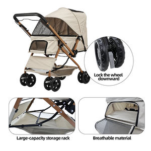 Toptan özel Logo katlanabilir nefes seyahat taşınabilir kedi köpek evcil hayvan arabası - Product Image 5