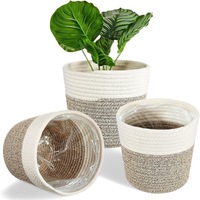 Panier de rangement en corde de coton tressé fait main de style japonais, best-seller transfrontalier, couvercle de pot de fleurs mignon et polyvalent