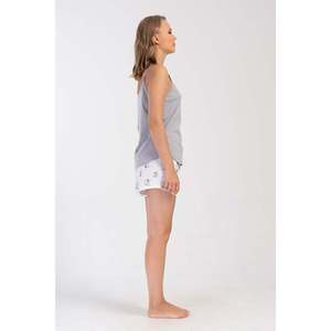 Jupe droite décontractée pour femme en coton et élasthanne, tissée à la machine, avec imprimé décoratif, style club, naturelle - Product Image 3