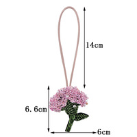 Pendentif en perles faites à la main 3D paillettes fleur patchs thermocollants pour vêtements sac à dos lanière sac décoration PVC feutre matériel mode