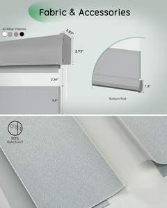 Persianas Motorizadas para Interiores, Cortinas Translúcidas con Filtro de Luz, Persianas Zebra Eléctricas Inteligentes con Wifi, Volet Roulant Electrique, Persianas Zebra - Product Image 2