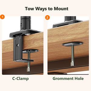 Khí mùa xuân Màn hình cánh tay cho 13-32 inch có thể điều chỉnh màn hình bàn Mount VESA núi với kẹp và <span class=keywords><strong>Grommet</strong></span> Cơ Sở-phù hợp với 10kg màn hình - Product Image 5