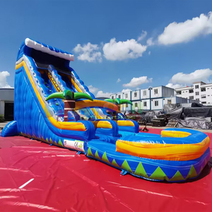 Tobogán acuático inflable infantil con piscina, temática Orbit, para fiestas al aire libre. - Product Image 6