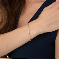 Pulsera de Oro Laminado de 14k con Moissanita VVS GRA Certificada, Corte Brillante, Engaste en Bisel, Cierre Entrelazado, Unisex, de Moda, Venta al por Mayor