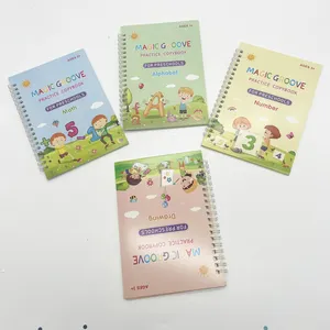 Juegos de libros reutilizables de juguete educativo para niños, cuaderno de práctica de caligrafía en alemán/francés/Árabe/Inglés