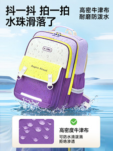 New Trend Color Collision Student Schoolbag Load Reduction Large Capacity Portable Waterproof <b>Backpack</b> - Product Image 4