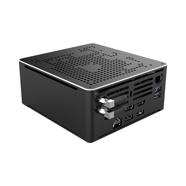 Eglobal 64GB D4 Intel Xeon E-2176M Mini PC Dual LAN Dual Display 5USB Win10 Desktop Computer Fan School Gaming Mini Computer