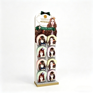 Custom Wooden <b>Display</b> Rack Floor Stand with <b>Hooks</b> Hair Care Hanging Products <b>Display</b> for Hair Sheet Mask Salon Retail - Product Image 1