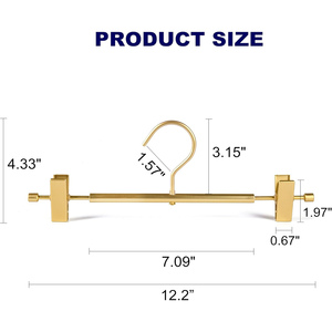 Wholesale Iron Metal Pants Racks Clothing Organizer Hanger Set with Golden Hook Type - Product Image 2