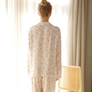 Hongbo estate donna Loungewear donna Jersey set logo personalizzato lavabile a grandezza naturale di lusso <span class=keywords><strong>pigiama</strong></span> stampato abito da donna - Product Image 3
