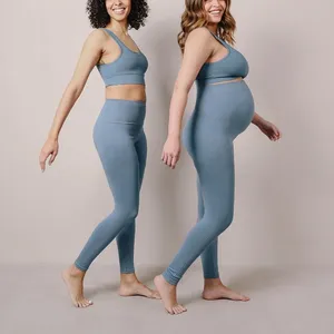 Legging Celana Hamil Wanita Hamil, Legging Celana Hamil Ukuran Plus Logo Kustom untuk Yoga dan Ibu Hamil Musim Dingin