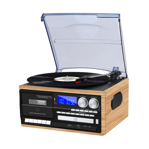 Tourne-disque multifonctionnel avec radio AM/FM, lecteur <span class=keywords><strong>CD</strong></span>, lecteur de cassette, lecteur BT, haut-parleurs intégrés, phonographe <span class=keywords><strong>vinyle</strong></span> - Product Image 3