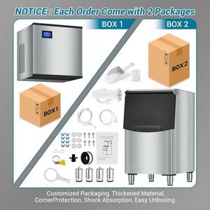 Máquina de Hielo en Cubos Automática de Alto Rendimiento, 300 kg, Comercial, con Compresor de Bajo Consumo, Generador de Hielo de 660 lb/24 h - Product Image 4