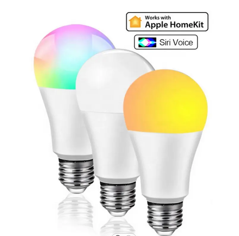2021 New Arrivals Homekit Bulbs Dimmable 9W E27 RGBCW Siri Voice Remote Home Smart Wifi Light