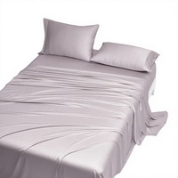 Ensemble de draps de lit en fibre de bambou 100% pour l'hôtellerie, 300TC, durable, respirant, 4 pièces, qualité commerciale pour hôtel