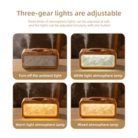 Humidificateur à double pulvérisation Montagne enneigée 600ml USB, Veilleuse 3 couleurs, Humidificateur d'air ultrasonique portable de bureau à double pulvérisation