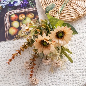 Bouquet de tournesols artificiels CallaFloral en tissu tissé plastique pour décoration de mariage et de maison, fleurs murales CF01444 - Product Image 3
