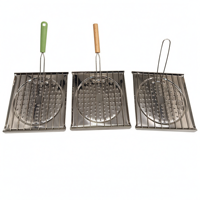 Grille de cuisson carrée multifonction pour viande et saucisses, en acier inoxydable 430, avec poignée en plastique