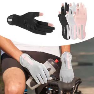 Women Thin Ice Silk Anti-ultraviolet Dew <b>Finger</b> Touch Screen Driving Riding Non-slip Breathable <b>Gloves</b> Summer Sunscreen <b>Gloves</b> - Product Image 5