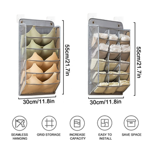 Organisateurs de vêtements suspendus Double face sous-vêtements garde-robe de rangement mural chaussettes organisateur de rangement étagères organisateur de soutien-gorge - Product Image 2