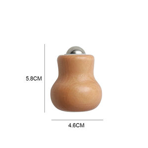 カスタムロゴ入り携帯用ステンレス製フェイシャルアイスローラー木製ひょうたんマッサージツール（ボディビューティーパーソナルケア用） - Product Image 2