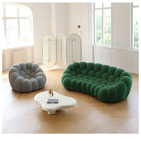 Fauteuil en tissu design 2026, 1/2/3 places, canapé bulle incurvé en textile