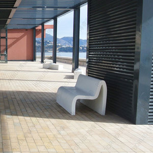 Fiberglass Outdoor <b>Bench</b> <b>2</b> <b>Seater</b> Contemporary Design Durable Park Patio Furniture - Product Image 3