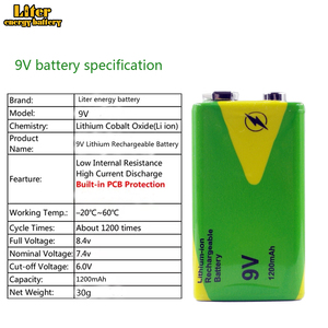 Batterie Li-po Super Heavy Duty Power Plus <span class=keywords><strong>6f22</strong></span> 9v 1200MAH - Product Image 3