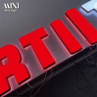 Enseigne LED 3D personnalisée en lettres miniatures pour extérieur, signalétique publicitaire pour entreprise, enseigne de magasin, lettres en relief
