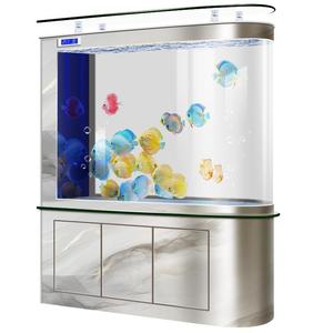 <span class=keywords><strong>Aquarium</strong></span> Rectangulaire Transparent Écologique et Économe en Énergie avec Verre Ultra-Clair, Filtration Supérieure, Éclairage LED et Vidange à un Clic - Product Image 5