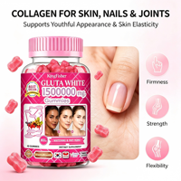 Gummies au glutathion et au collagène pour une peau éclatante et des ongles sains – Complément de beauté végétalien à base de pectine – Marque privée