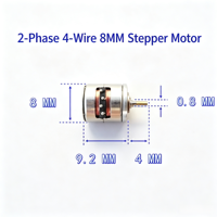 Moteur pas à pas micro haute précision DC 5V 8mm 2 phases 4 fils avec engrenage pour transfert de liquide