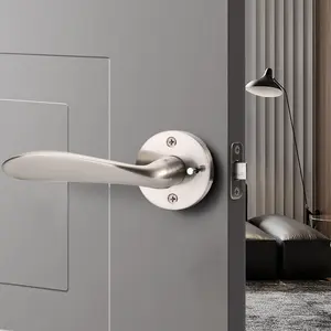 Modern Chrome Interior Privacy Passage Bedroom Door Handle Locks With Heavy Duty Door Latch Lock