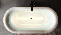 Baignoire ovale autoportante en acrylique 1,8 m, design moderne, avec drain central, pour salle de bain - Product Image 3