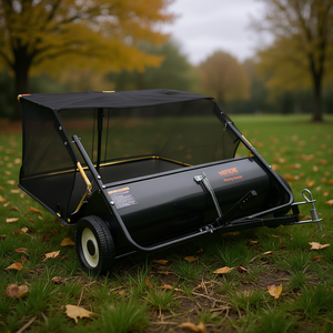 Barredora de césped de 42.5 pulgadas con capacidad de 25 pies cúbicos y diseño de cuerda de descarga ajustable para recoger hojas y césped en el jardín - Product Image 2