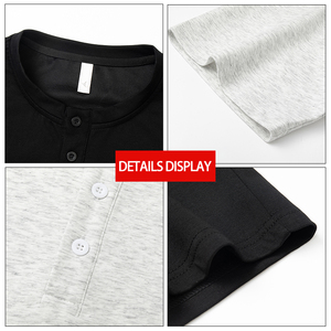 Camiseta de Manga Corta para <span class=keywords><strong>Hombre</strong></span>, Estilo <span class=keywords><strong>Henley</strong></span>, Algodón Mamba, Diseño Holgado con Hombros Caídos, 230GSM, Color Sólido, Estilo Urbano, ODM - Product Image 5