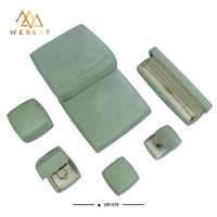 Webest Boîte à boucles d'oreilles en velours vert Coffret pour colliers de mariage Boîtes à bijoux en velours de luxe