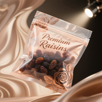 Sac debout imprimé de luxe en or rose personnalisé avec fenêtre transparente sac d'emballage en plastique de raisin de qualité alimentaire sacs de luxe