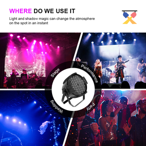 Vente flash, prix d'usine, projecteurs LED PAR RGB 54x3W, DMX512, lavage, IP20, 3200K-7800K, concert, mariage, fête, club, bar, événements, <span class=keywords><strong>disco</strong></span> - Product Image 4