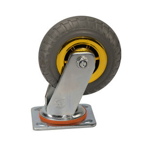 Roues pivotantes robustes à faible bruit grises de 4 pouces <span class=keywords><strong>Roue</strong></span> pivotante en caoutchouc verrouillable pour <span class=keywords><strong>remorque</strong></span> - Product Image 4