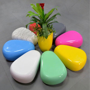 Y027 Triangular Cobblestone Egg Stool Kids <b>Chair</b> Fiberglass Modern Commercial <b>Outdoor</b> Furniture for Mall and Park Use - Product Image 3