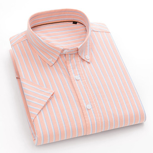 <span class=keywords><strong>Camisas</strong></span> <span class=keywords><strong>de</strong></span> Manga Corta a Rayas <span class=keywords><strong>de</strong></span> Algodón Puro Sin Almidón para Hombre al por Mayor para Primavera y Verano, Casuales <span class=keywords><strong>de</strong></span> Negocios y Transpirables - Product Image 3