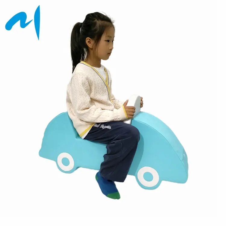 Peuter Zachte Speeltoestellen Binnenspeeltuin Leren Activiteit Auto Blauwe Soft Play Rocker