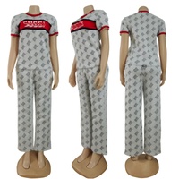 Conjunto de Dos Piezas para Mujer, Estilo Europeo Americano, Pantalones Cortos de Pierna Ancha, Moda Casual, Doble Cara, Verano, 100% Algodón