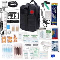 Kit de survie multifonctionnel pour le camping en plein air PTGE, trousse de premiers soins et d'urgence, ensemble d'outils noir