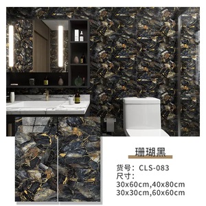 NAYA Décoration murale 3D brillant noir marbre autocollant PVC <span class=keywords><strong>auto</strong></span>-adhésif marbre papier peint pelable et collable amovible pour armoire de cuisine - Product Image 6