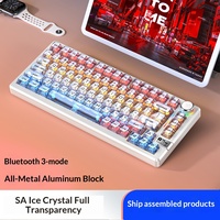 YINDIAO Y75Pro Kit de Teclado de 81 Teclas 75% de Aluminio CNC, Tri-Modo, Gasket, Hot Swappable, RGB para DIY