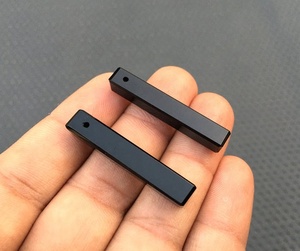 Belles perles de Briolette en Onyx noir naturel, en vrac, en forme de crayon lisse, pour la fabrication de colliers et de breloques, 2 pièces - Product Image 2