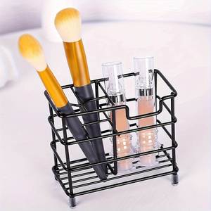 Wall-mounted Standing Type Single Tier Multifunctional Metal <b>Toothbrush</b> <b>and</b> <b>Toothpaste</b> <b>Holder</b> for Bathroom Storage - Product Image 4