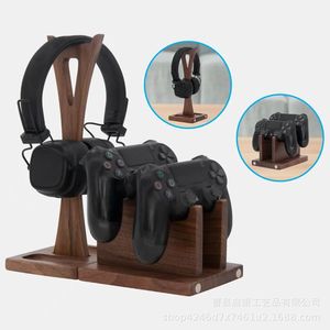 Wooden <b>Headset</b> <b>Stand</b> With Controller Holder 10.6 In Adjustable For Video Game Consoles Modern Simple Design - Product Image 5